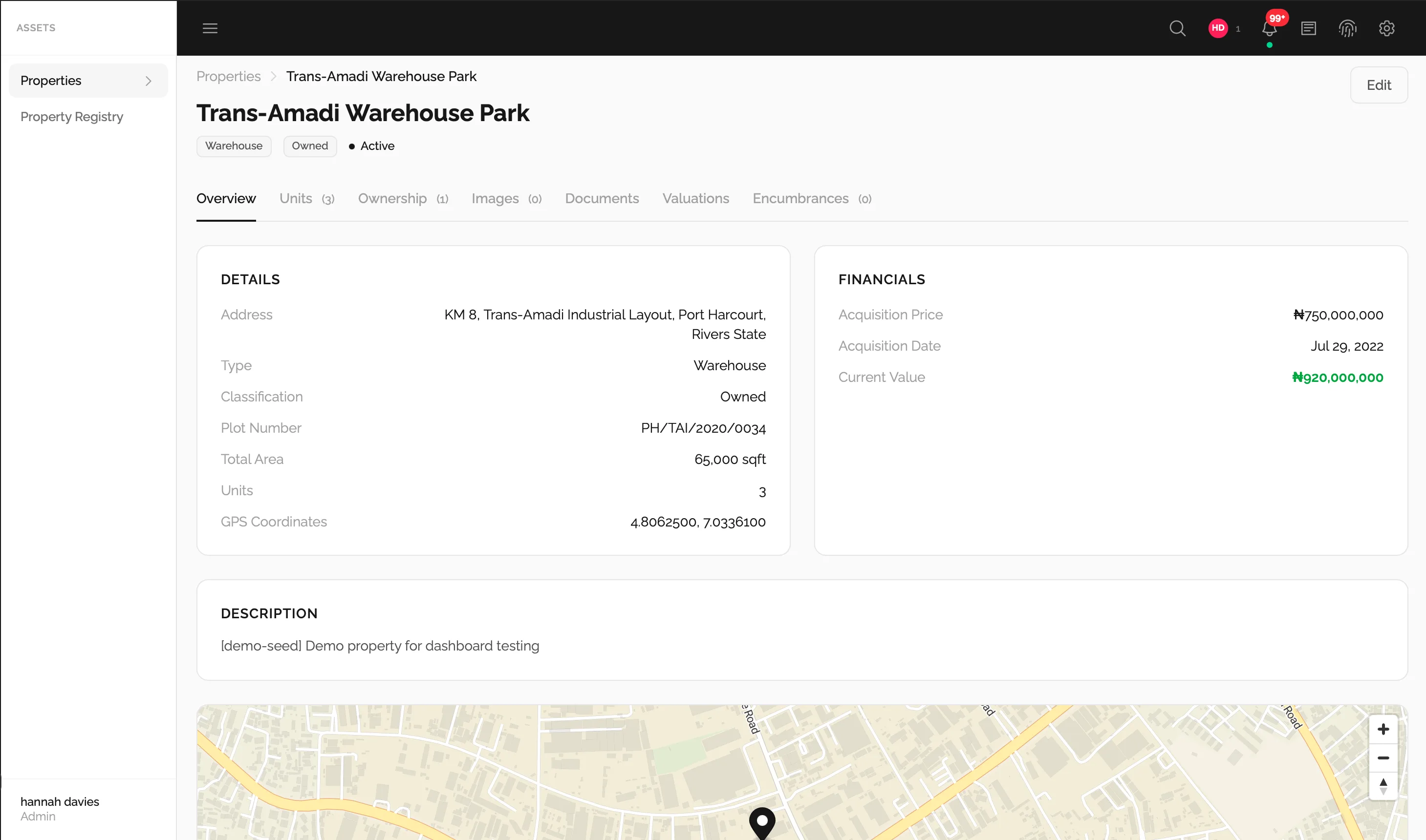 Properties module screenshot (1 of 4)