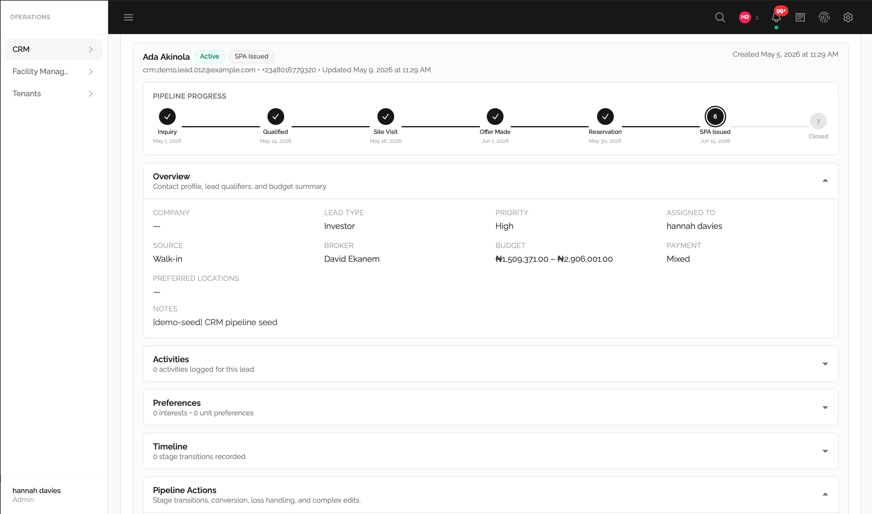 Crm module screenshot (4 of 5)