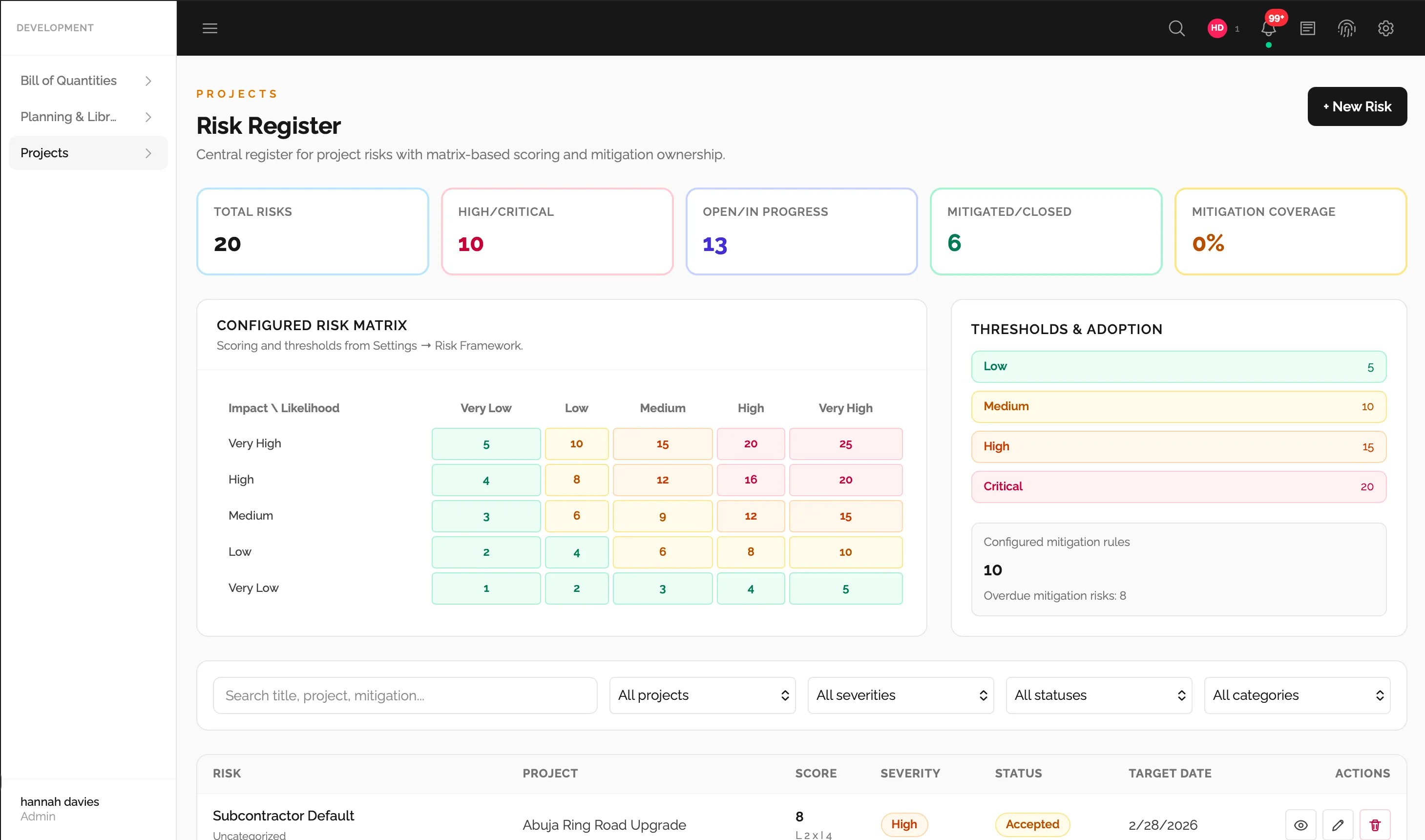 Projects module screenshot (6 of 7)