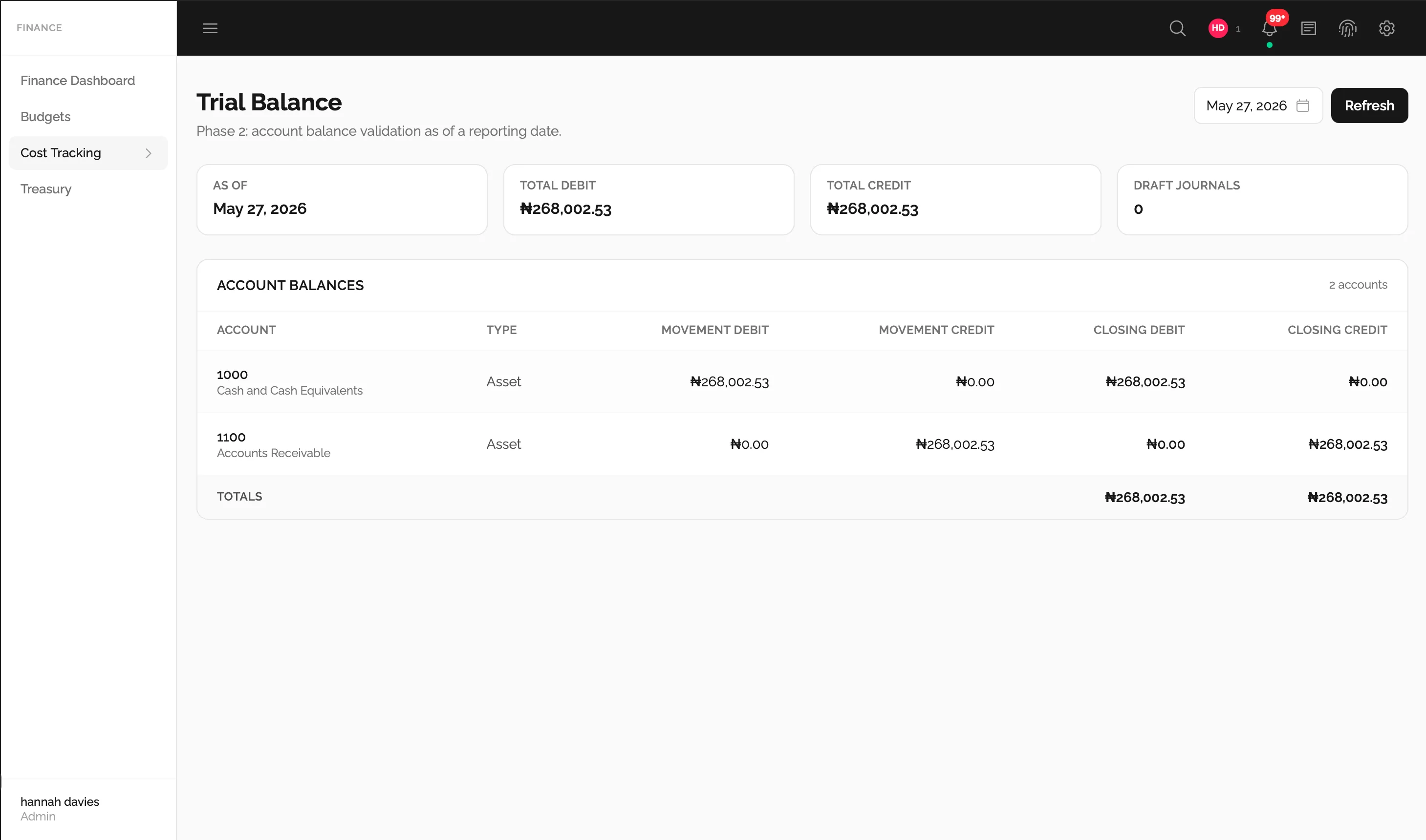 Finance module screenshot (6 of 8)