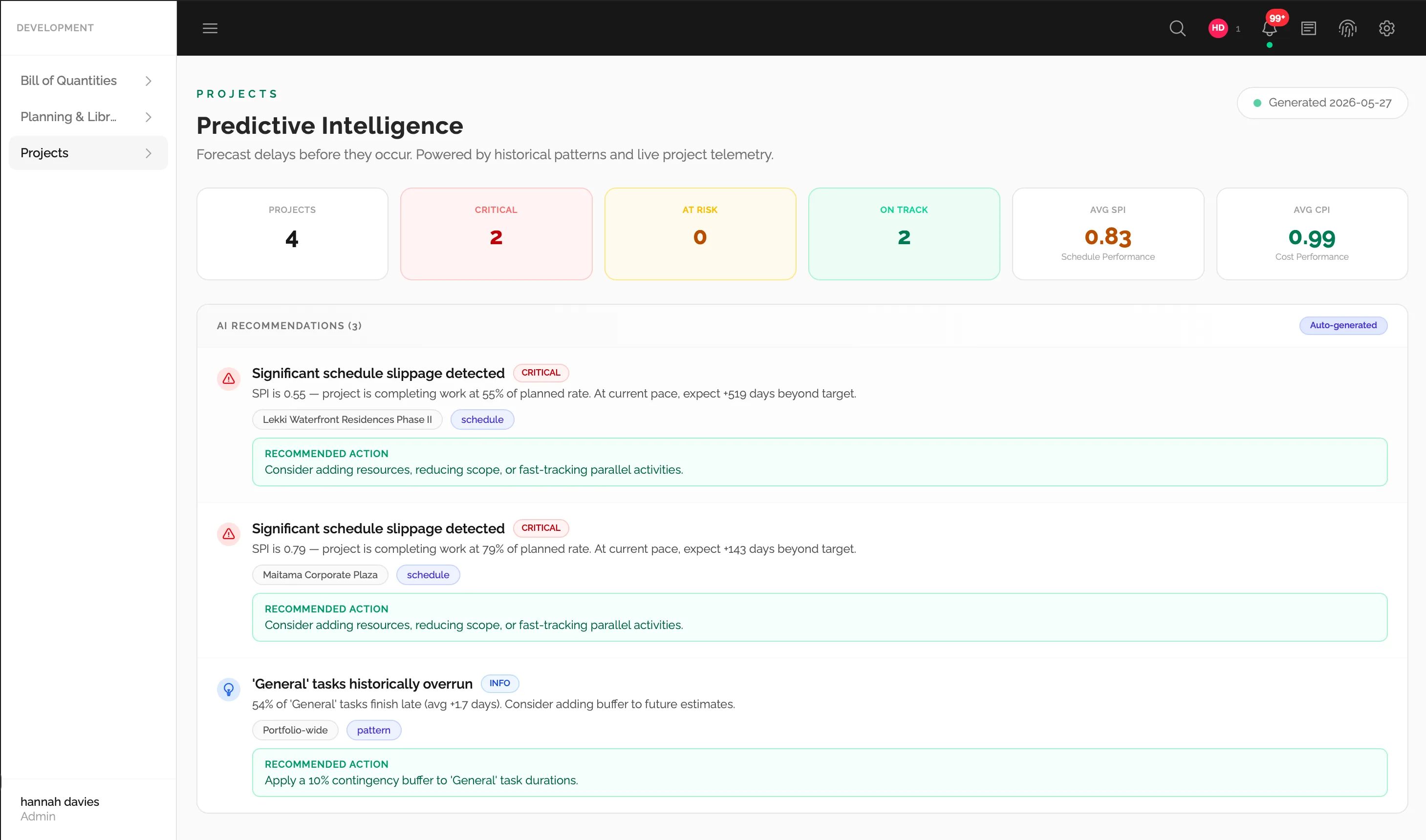 Projects module screenshot (7 of 7)